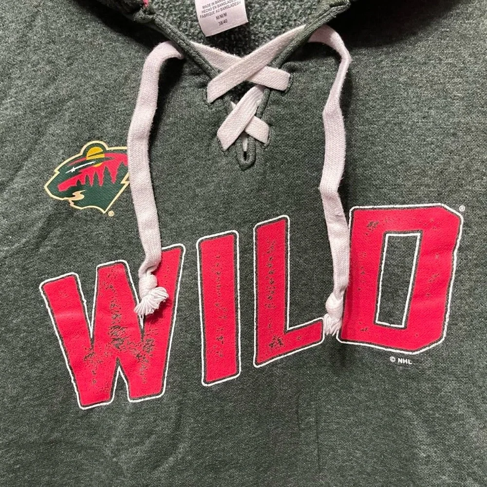 Minnesota wild NHL hockey team sports long sleeve jersey style sweatshirt hoodie - Picture 2 of 4